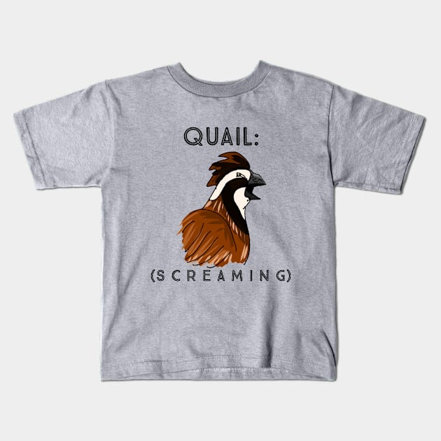 Screaming Quail Kids T-Shirt by KatsMind